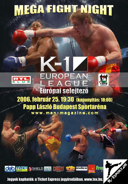 Poster (Carter Williams, Alexey Ignashov, Mighty Mo, Kaoklai Kaennorsing) (K-1 Hungary Grand Prix 2006 in Budapest)