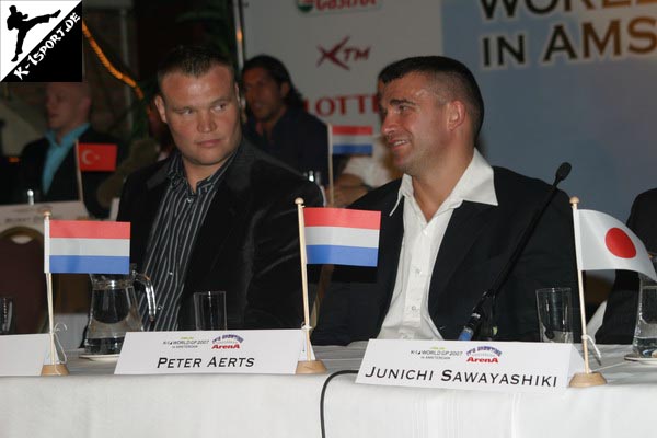 Pressekonferenz (Micheal Knaap, Semmy Schilt, Hakim Gouram, Peter Aerts) (K-1 World Grand Prix 2007 in Amsterdam)