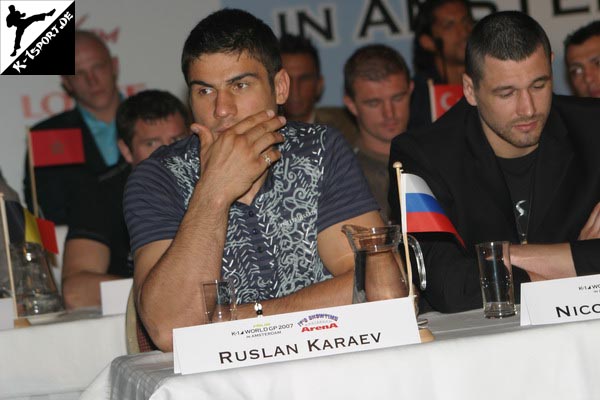 Press Conference (Micheal Knaap, Ruslan Karaev, Paul Slowinski, Nicolas Vermont) (K-1 World Grand Prix 2007 in Amsterdam)