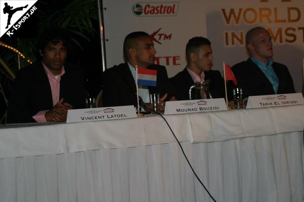 Pressekonferenz (Vincent Latoel, Mourad Bouzidi, Tarik El Idrissi, Micheal Knaap) (K-1 World Grand Prix 2007 in Amsterdam)