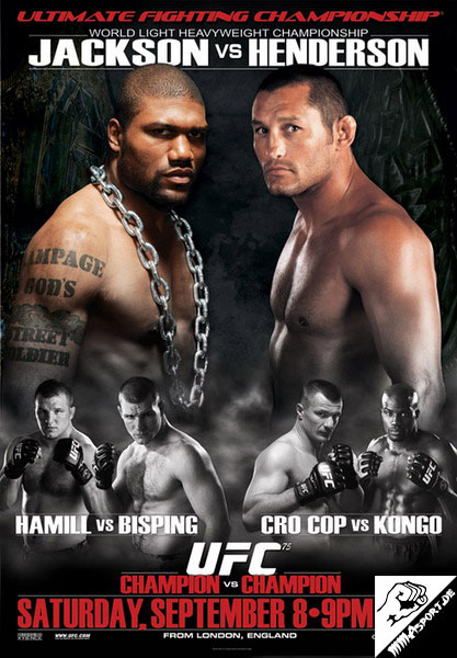 Plakat (Matt Hamill, Quinton Jackson, Michael Bisping, Dan Henderson, Mirko CroCop, Cheick Kongo) (UFC 75: Champion vs Champion)