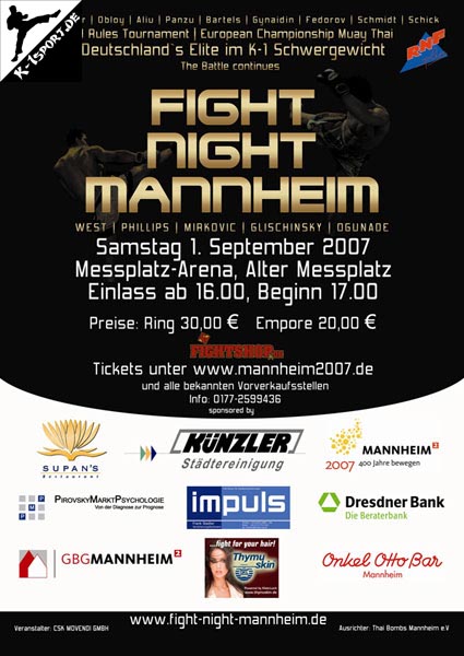 Fight Night Mannheim-Plakat