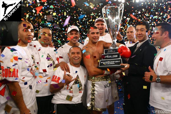 Doug Viney and team (Rony Sefo, Ray Sefo, Doug Viney, Jan 'The Giant' Nortje) (K-1 World Grand Prix 2007 in Las Vegas)