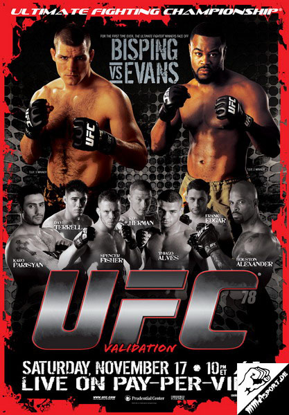 Poster (Karo Parisyan, Michael Bisping, David Terrell, Spencer Fisher, Ed Herman, Thiago Alves, Frankie Edgar, Rashad Evans, Houston Alexander) (UFC 78: Validation)