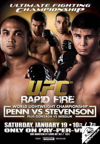 Poster (B. J. Penn, Gabriel Gonzaga, Fabricio Werdum, Joe Stevenson) (UFC 80: Rapid Fire)