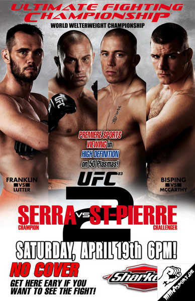 Plakat (Rich Franklin, Matt Serra, Georges St-Pierre, Michael Bisping) (UFC 83: Serra vs. St-Pierre 2)
