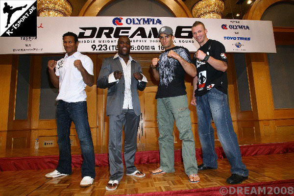 Pressekonferenz (Ronaldo Jacare, Melvin Manhoef, Gegard Mousasi, Zelg Galesic) (DREAM.6 Middle Weight Grand Prix 2008 Final ROUND)