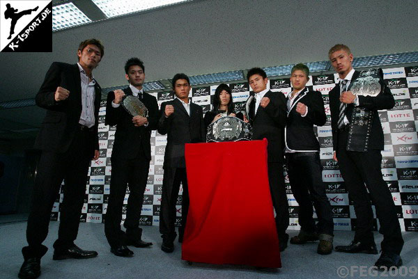 Press Conference (Taishin Kohiruimaki, Hinata, Tatsuji, Yuichiro Nagashima, Hayato, Yuya Yamamoto, Yasuhiro Kido) (K-1 Japan Max 2009)