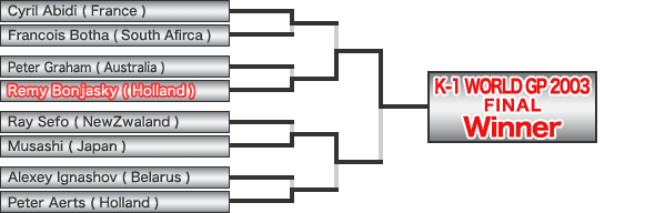 Tournament Overview - K-1 WORLD GRAND PRIX 2003 FINAL